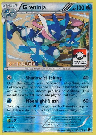 Greninja (40/122) (League Promo 3rd Place) [XY: BREAKpoint] | Cracking-Singles