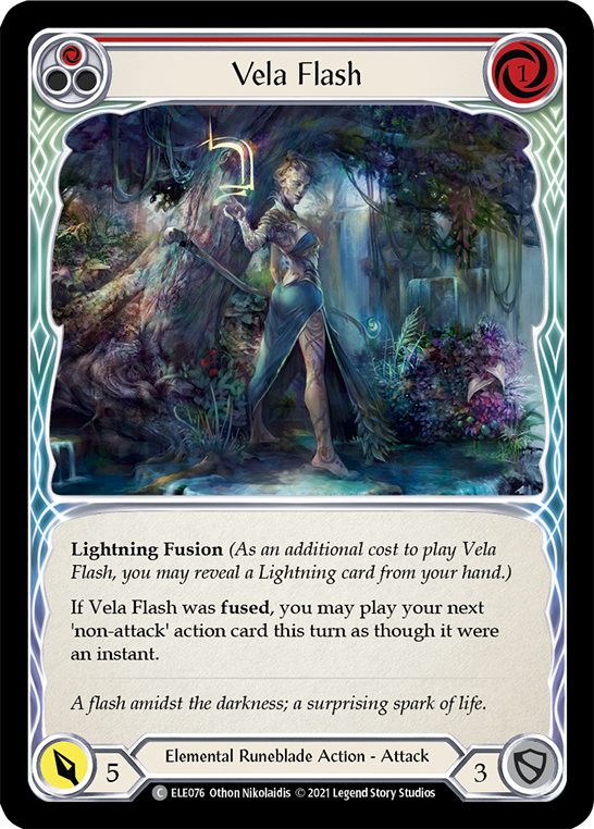 Vela Flash (Red) [ELE076] (Tales of Aria)  1st Edition Rainbow Foil | Cracking-Singles