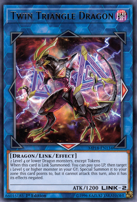 Twin Triangle Dragon [MP18-EN134] Rare | Cracking-Singles