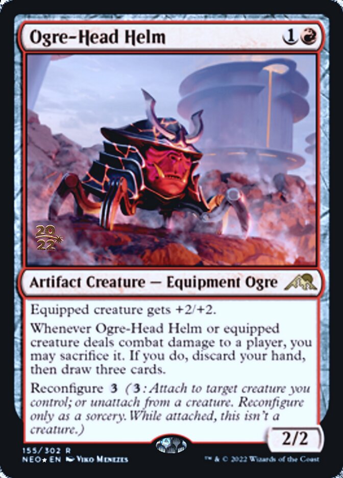 Ogre-Head Helm [Kamigawa: Neon Dynasty Prerelease Promos] | Cracking-Singles