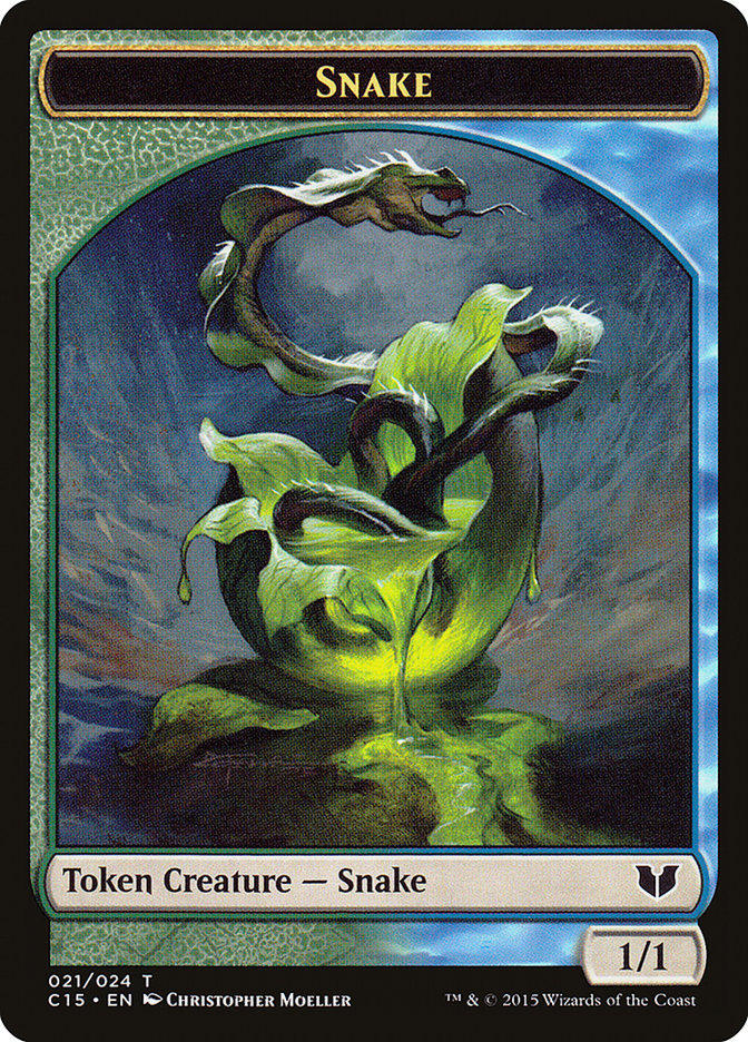 Snake (021) // Saproling Double-Sided Token [Commander 2015 Tokens] | Cracking-Singles