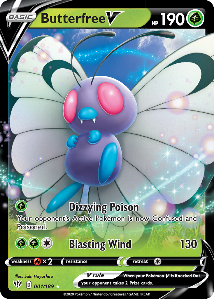 Butterfree V (001/189) [Sword & Shield: Darkness Ablaze] | Cracking-Singles