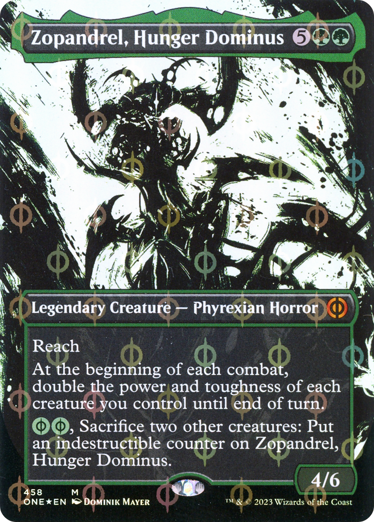 Zopandrel, Hunger Dominus (Borderless Ichor Step-and-Compleat Foil) [Phyrexia: All Will Be One] | Cracking-Singles