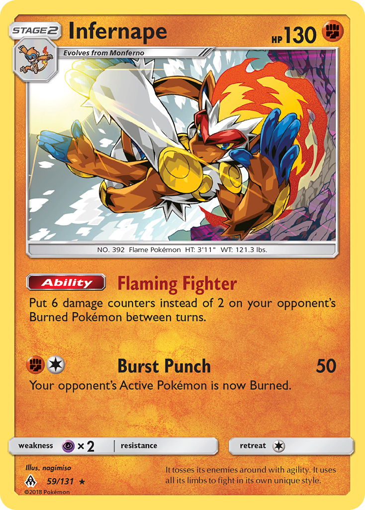 Infernape (59/131) [Sun & Moon: Forbidden Light] | Cracking-Singles