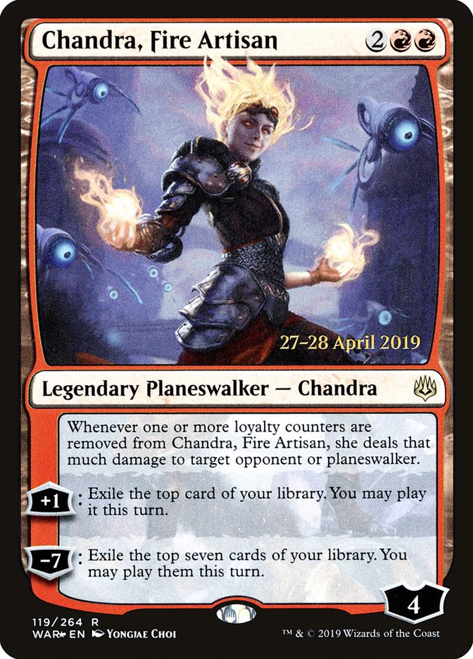 Chandra, Fire Artisan  [War of the Spark Prerelease Promos] | Cracking-Singles