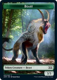 Beast // Treasure Double-sided Token [Double Masters Tokens] | Cracking-Singles