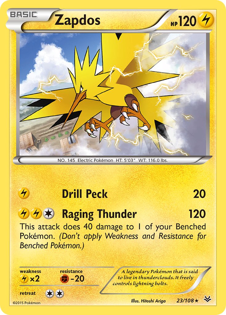 Zapdos(23/108) (Theme Deck Exclusive) [XY: Roaring Skies] | Cracking-Singles