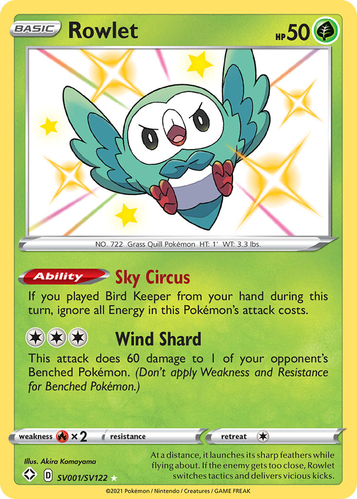 Rowlet (SV001/SV122) [Sword & Shield: Shining Fates] | Cracking-Singles