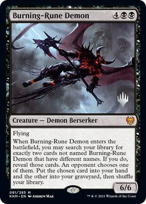 Burning-Rune Demon [Kaldheim Promo Pack] | Cracking-Singles