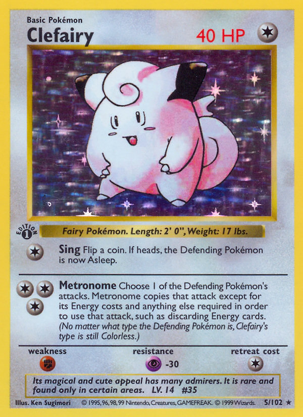 Clefairy (5/102) (Shadowless) [Base Set 1st Edition] | Cracking-Singles