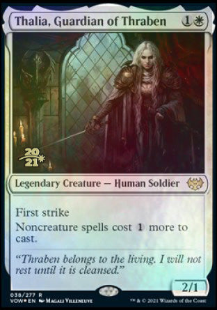 Thalia, Guardian of Thraben [Innistrad: Crimson Vow Prerelease Promos] | Cracking-Singles