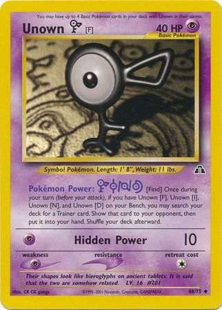 Unown [F] (48/75) [Neo Discovery Unlimited] | Cracking-Singles