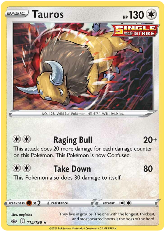 Tauros (115/198) [Sword & Shield: Chilling Reign] | Cracking-Singles