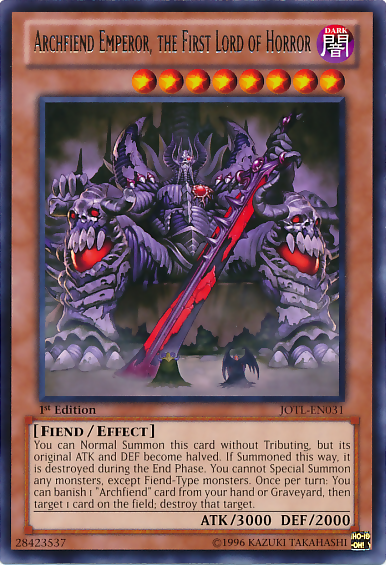 Archfiend Emperor, the First Lord of Horror [JOTL-EN031] Rare | Cracking-Singles