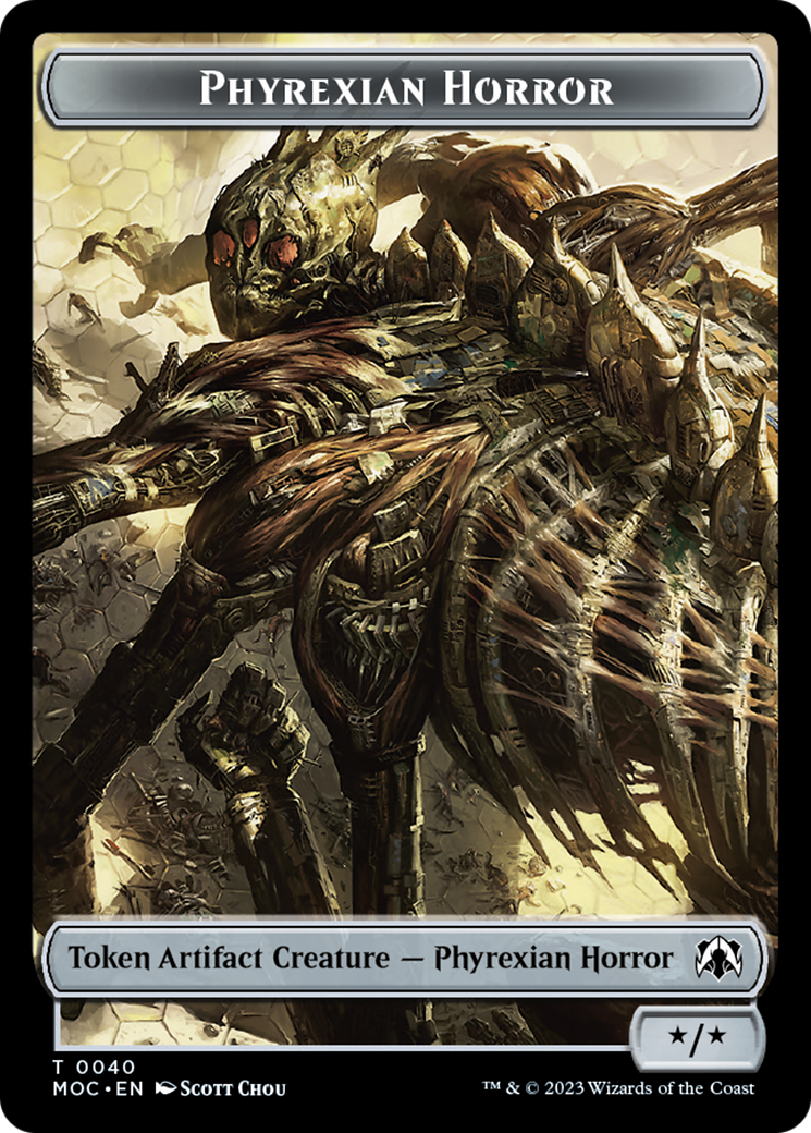 Phyrexian Golem // Phyrexian Horror Double-Sided Token [March of the Machine Commander Tokens] | Cracking-Singles