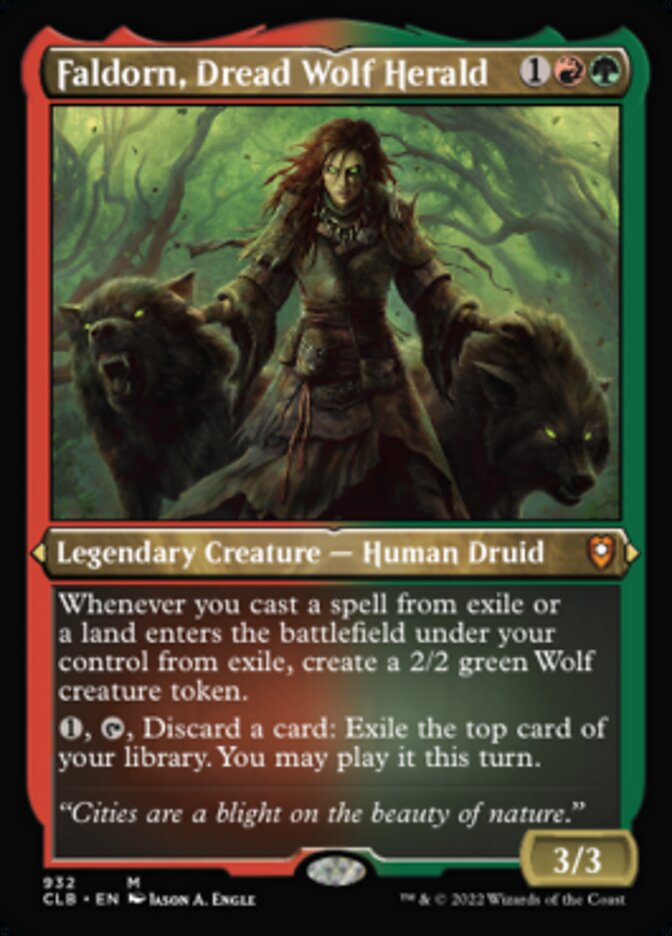 Faldorn, Dread Wolf Herald (Display Commander) (Foil Etched) [Commander Legends: Battle for Baldur's Gate] | Cracking-Singles