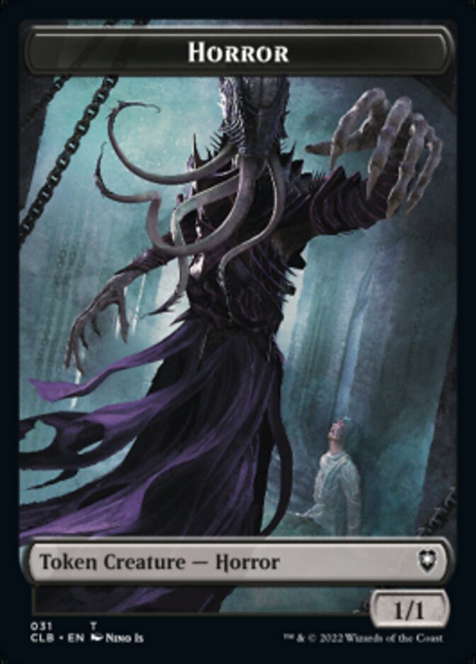 Horror // Centaur Double-sided Token [Commander Legends: Battle for Baldur's Gate Tokens] | Cracking-Singles