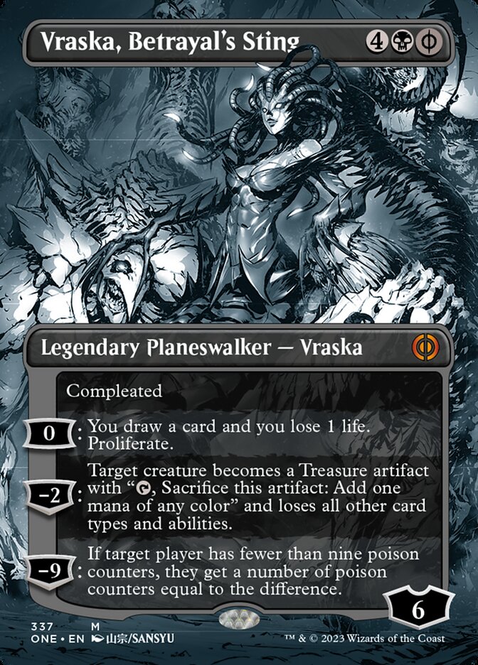 Vraska, Betrayal's Sting (Borderless Manga) [Phyrexia: All Will Be One] | Cracking-Singles