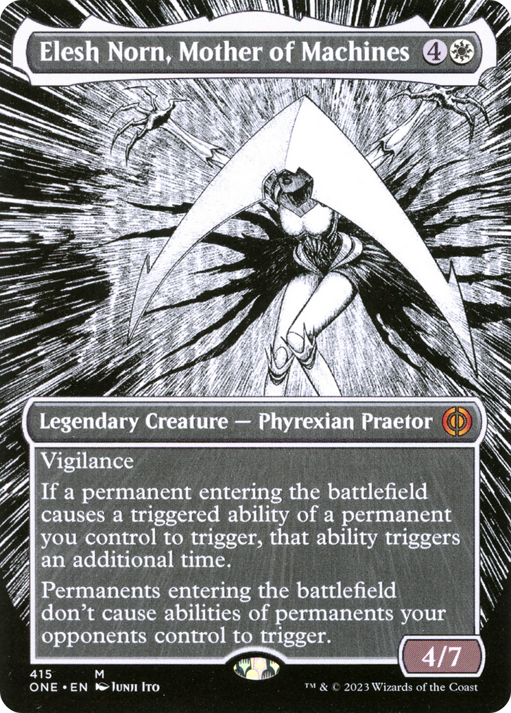 Elesh Norn, Mother of Machines (Borderless Manga) [Phyrexia: All Will Be One] | Cracking-Singles