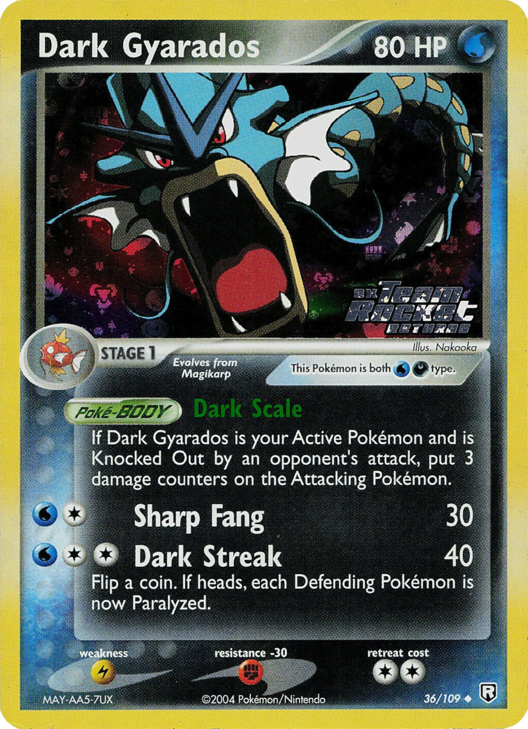 Dark Gyarados (36/109) (Stamped) [EX: Team Rocket Returns] | Cracking-Singles