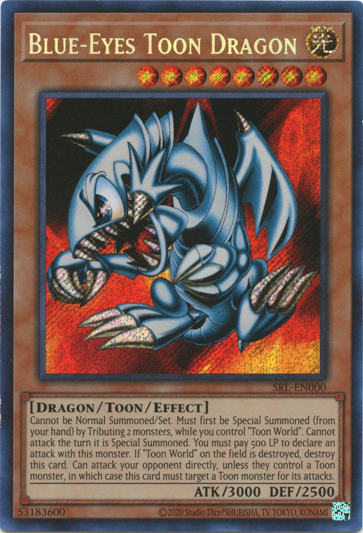 Blue-Eyes Toon Dragon (25th Anniversary) [SRL-EN000] Secret Rare | Cracking-Singles