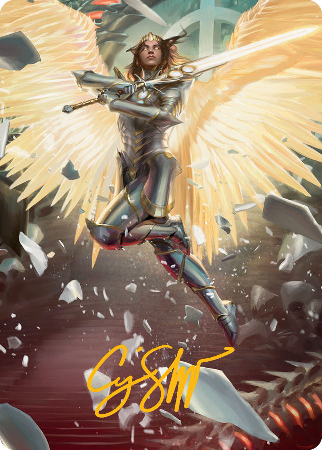 Archangel Elspeth Art Card (Gold-Stamped Signature) [March of the Machine Art Series] | Cracking-Singles