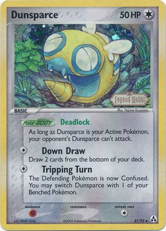 Dunsparce (31/92) (Stamped) [EX: Legend Maker] | Cracking-Singles