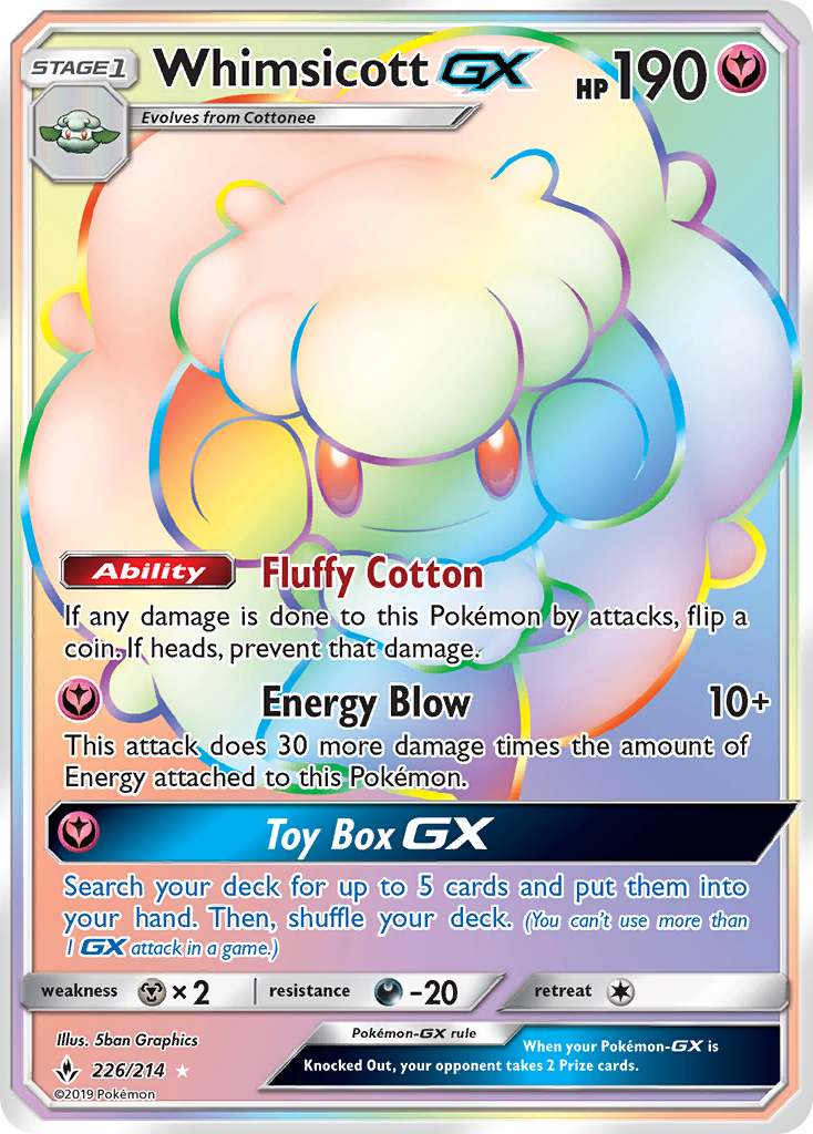 Whimsicott GX (226/214) [Sun & Moon: Unbroken Bonds] | Cracking-Singles