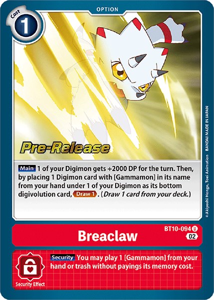 Breaclaw [BT10-094] [Xros Encounter Pre-Release Cards] | Cracking-Singles