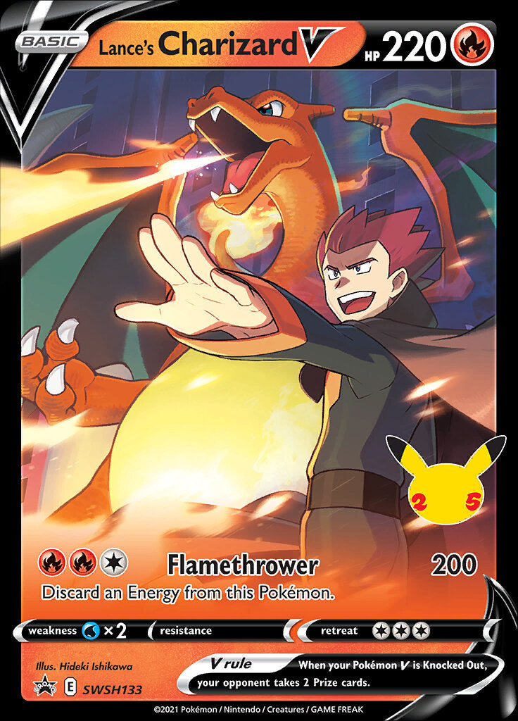 Lance's Charizard V (SWSH133) (Jumbo Card) [Sword & Shield: Black Star Promos] | Cracking-Singles