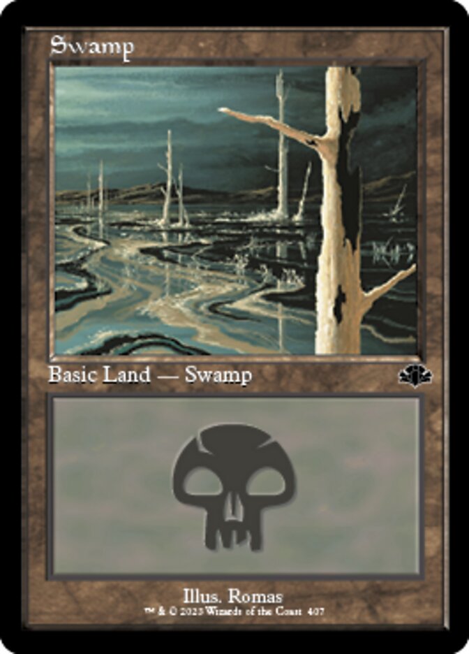 Swamp (407) (Retro) [Dominaria Remastered] | Cracking-Singles