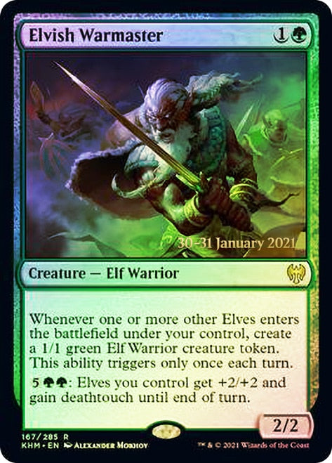 Elvish Warmaster  [Kaldheim Prerelease Promos] | Cracking-Singles