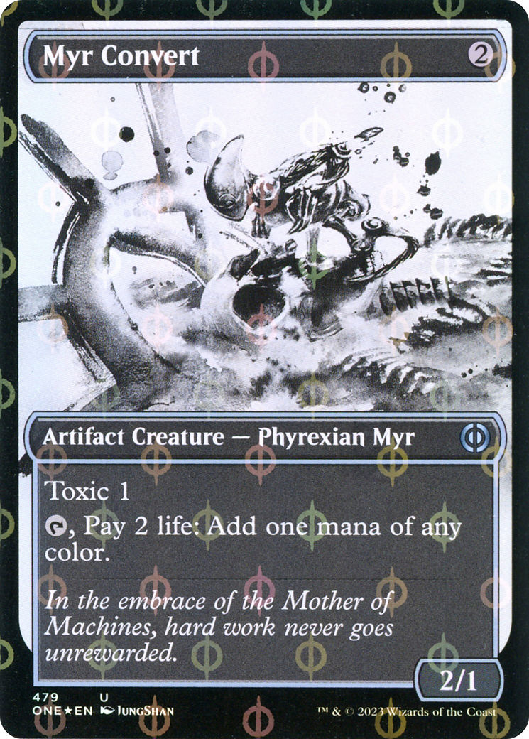 Myr Convert (Showcase Ichor Step-and-Compleat Foil) [Phyrexia: All Will Be One] | Cracking-Singles