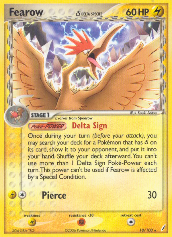 Fearow (18/100) (Delta Species) [EX: Crystal Guardians] | Cracking-Singles