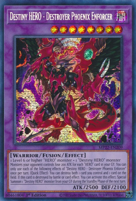 Destiny HERO - Destroyer Phoenix Enforcer [MP22-EN209] Prismatic Secret Rare | Cracking-Singles