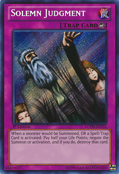 Solemn Judgment [LCYW-EN152] Secret Rare | Cracking-Singles