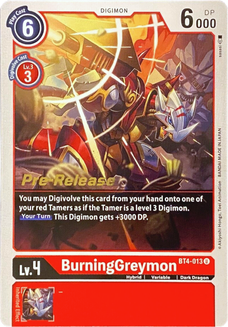 BurningGreymon [BT4-013] [Great Legend Pre-Release Promos] | Cracking-Singles