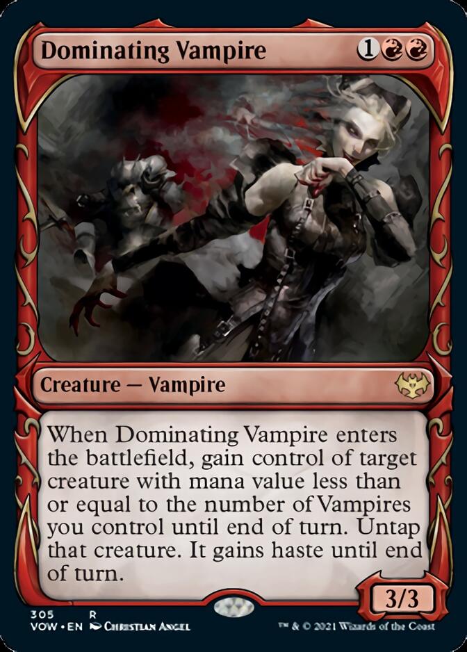 Dominating Vampire (Showcase Fang Frame) [Innistrad: Crimson Vow] | Cracking-Singles