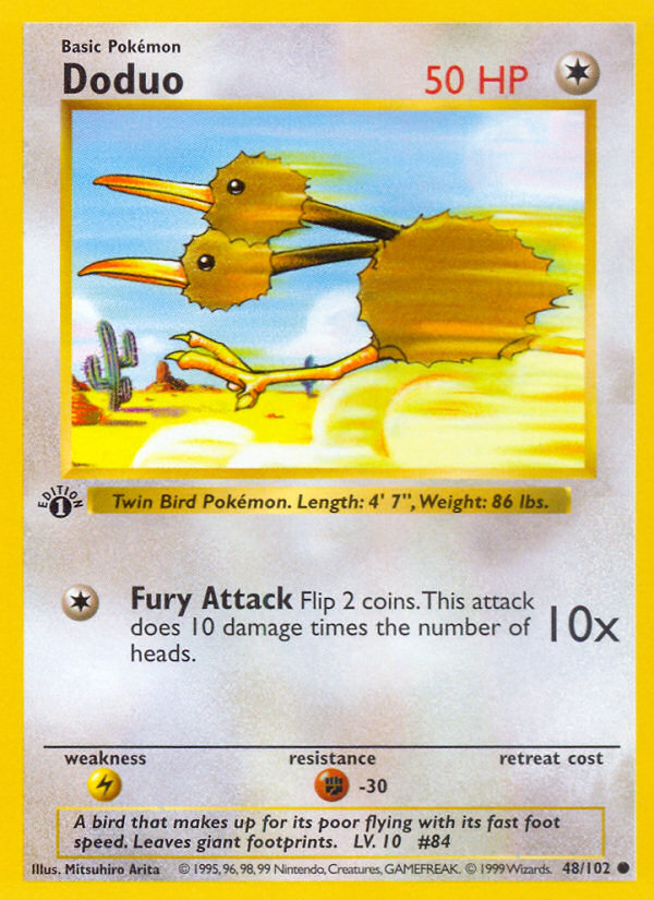 Doduo (48/102) (Shadowless) [Base Set 1st Edition] | Cracking-Singles