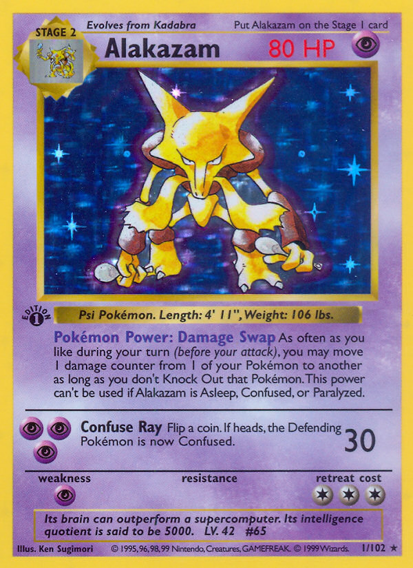 Alakazam (1/102) (Shadowless) [Base Set 1st Edition] | Cracking-Singles