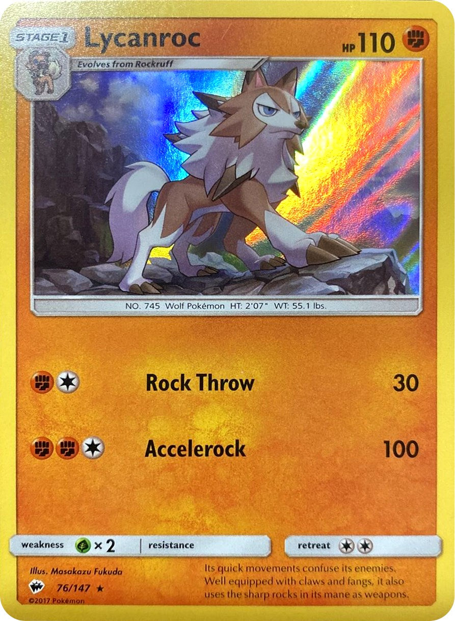 Lycanroc (76/147) (Water Web Holo) [Sun & Moon: Burning Shadows] | Cracking-Singles