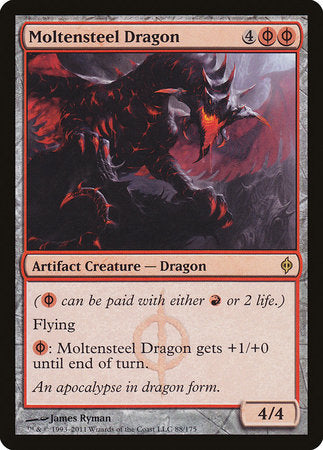 Moltensteel Dragon [New Phyrexia] | Cracking-Singles