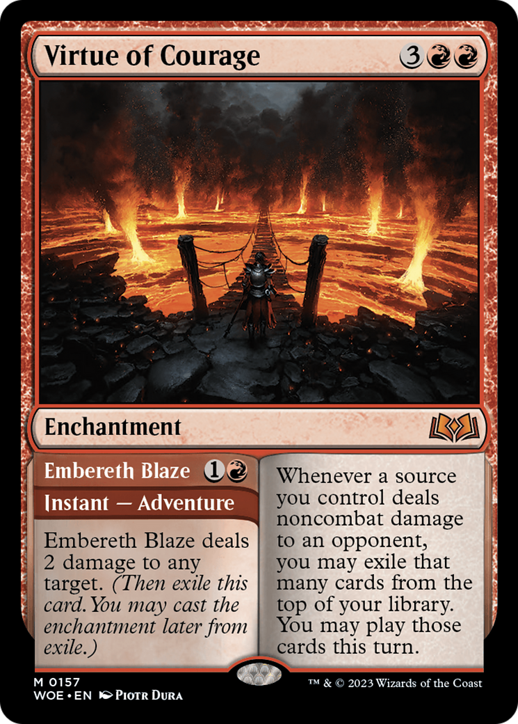 Virtue of Courage // Embereth Blaze [Wilds of Eldraine] | Cracking-Singles