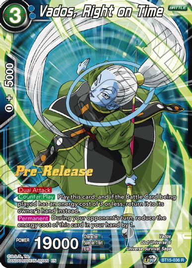 Vados, Right on Time (BT15-036) [Saiyan Showdown Prerelease Promos] | Cracking-Singles