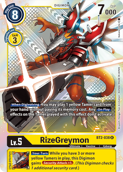 RizeGreymon [BT2-038] (Premium Pack) [Release Special Booster Ver.1.5] | Cracking-Singles