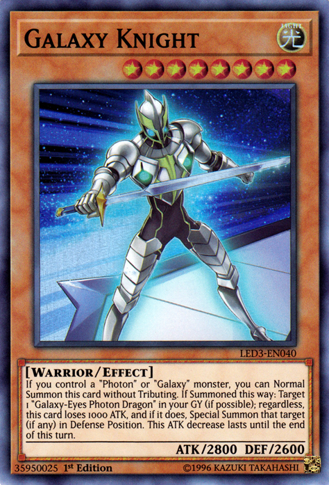 Galaxy Knight [LED3-EN040] Super Rare | Cracking-Singles