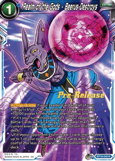 Realm of the Gods - Beerus Destroys (BT16-045) [Realm of the Gods Prerelease Promos] | Cracking-Singles