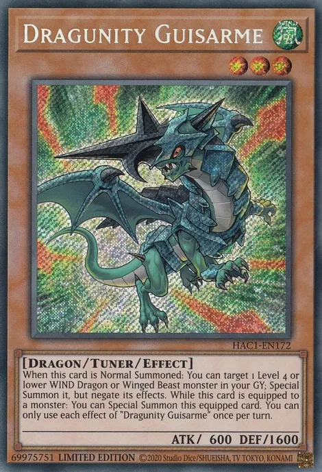 Dragunity Guisarme [HAC1-EN172] Secret Rare | Cracking-Singles