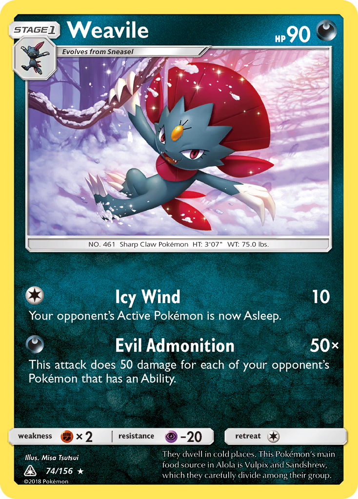 Weavile (74/156) [Sun & Moon: Ultra Prism] | Cracking-Singles