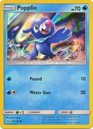 Popplio (39/149) (Water Web Holo) [Sun & Moon: Base Set] | Cracking-Singles